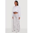 thumbnail image 4 of Women's Long Sleeve Cropped Bubble Hem Sweatshirt, 4 of 5