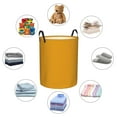 thumbnail image 6 of Fotbe Laundry Hamper With Durable Leather Laundry Basket Goldenrod Thickened Waterproof Round Collapsible Laundry Hamper, Dirty Clothes Laundry Basket, 6 of 8