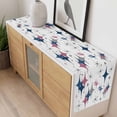 thumbnail image 4 of Red Blue Diamond Table Runner 70 Inches Long Farmhouse Dress Scarves, Modern Geometric Middle Century White Dining Tablerunner for Coffee Table/Kitchen Island/Party Décor, 13" x 70", 4 of 8
