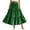 05# Green, variant on Ihhxva Pleated Skirt for Women Velvet Tiered Long Drawstring Maxi Elastic Waist Winter Holiday Gathering S-2XL