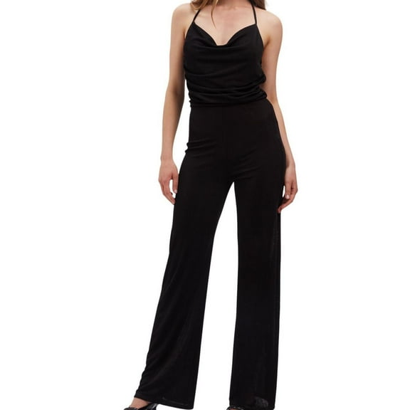 Bardot Womens Covet Cowl Neck X Back Jumpsuit, Black, 6