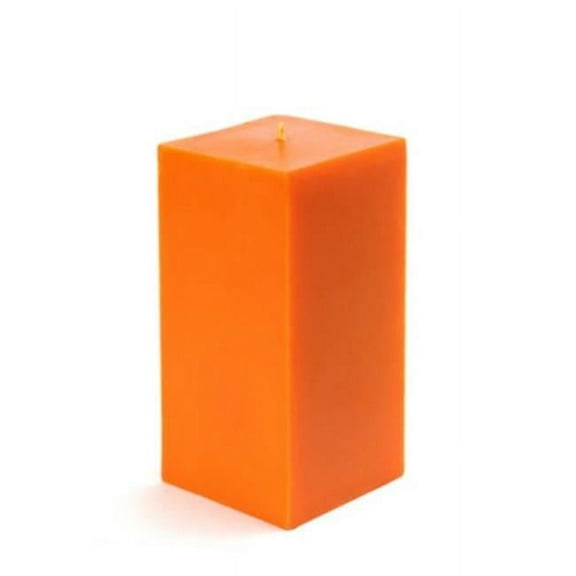 Jeco CPZ-141 3 x 6 in. Square Pillar Candle, Orange