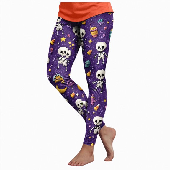 mgoYE Women's Halloween Leggings Women's Halloween Ankle Length Seasonal Printed Leggings Size XXL