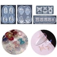 thumbnail image 1 of 4 piezas 3D oso/mariposa/mariposa Bowknot Nail Art molde de silicona para herramientas de arte de uñas DIY molde para tallar uñas-oso+mariposa+nudo de lazo+molde de nudo de lazo 2- oso de fresa Electrónica, 1 of 5