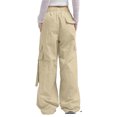 thumbnail image 5 of Owordtank Womens Cargo Pants High Waist Baggy Relaxed Fit Trousers with Pockets Loose Jogger Goth Grunge Y2K Clothes, 5 of 5