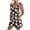 Black, variant on Loose Summer Romper for Women Shorts with Daisy Flowers Print Sleeveless Knotted Straps Short Jumpsuit with Pockets (L, White)