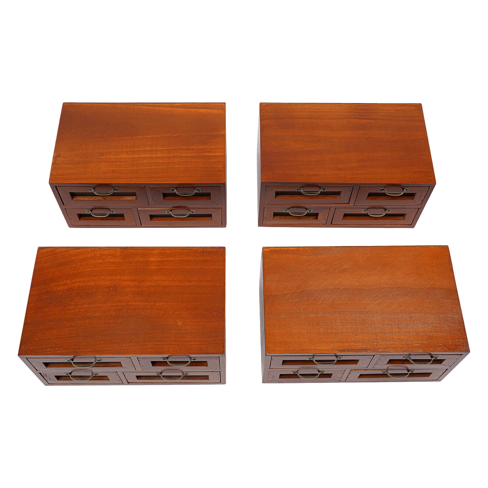 Miumaeov 4-Tier Drawer Organizer Vintage Small Wooden Desktop Storage Box Display Shelf Craft