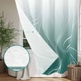 thumbnail image 4 of Xipuska Turquoise Geometric Shower Curtain - Water Repellent Fabric Shower Curtains Washable, Modern White Stripe Distortion Art Decorative Polyester Cloth Bathroom Curtains Modern Bath Decor 66"x72", 4 of 6