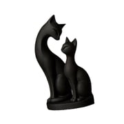 Optima 2 Pieces Cat Figurines Cat Couple Statue Novelty Minimalist Sculptures for Hotel