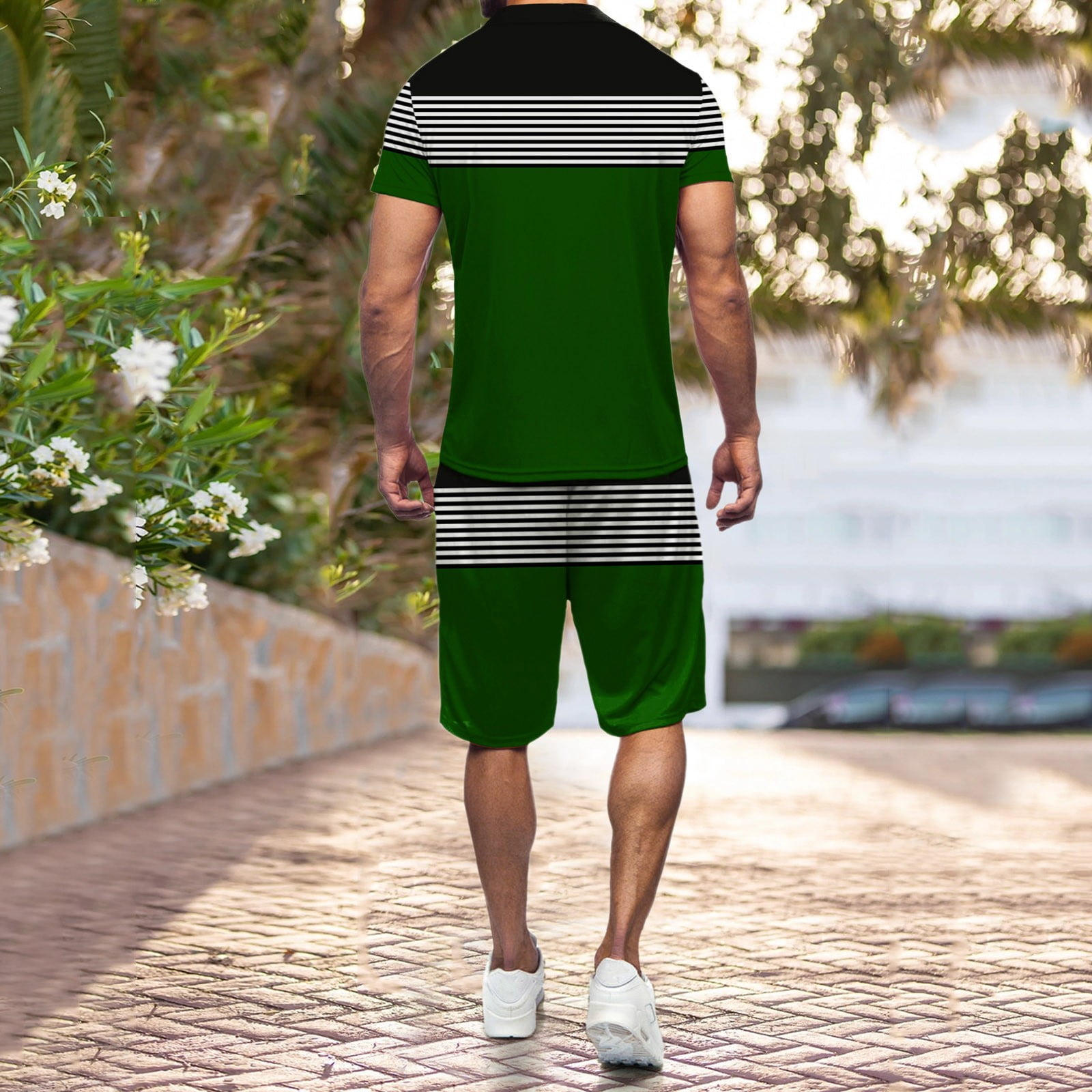Mens Suit Adult Male Homecoming Outfits for Teen Boys Mens Fashion Short Sleeve T Shirt and Shorts Set Summer 2 Piece Outfit Clothes Army Green 3XL Walmart