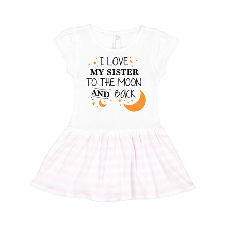 

Inktastic I Love My Sister To The Moon and Back Gift Toddler Girl Dress