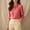 #0201-Red, variant on Womens Blouse 3/4 Sleeve Striped Button Down Puff Sleeve Lapel Top Elegant Breathable for Office Casual