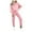 Pink, variant on Riforla Women Fashion Casual Solid Shirt Round Neck Blouse Pocket Pant Suit Sets for Women 2 Pieces Black S