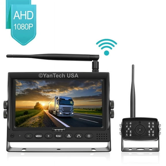 Digital Wireless 2.4G 7" Rear View Backup Camera Monitor RV Trailer Harvester