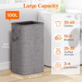 thumbnail image 2 of Cesto de ropa Lifewit, 100 L, grande, con asas, gris claro, 2 of 8
