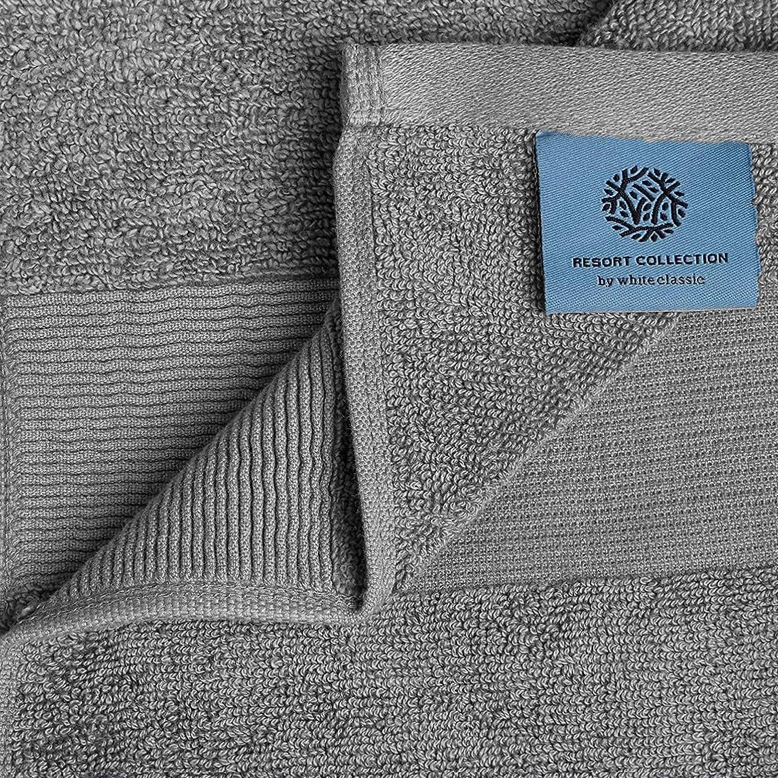 Resort Collection Soft Hand Towels | 16x27 Luxury Hotel Plush & Absorbent Cotton Hand Towel [6 Pack, Smoke Grey]