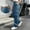 Sky Blue, variant on Liuinsasek Womens Cargo Long Pants Solid Color Casual With Elastic Waist Multiple Pockets Outdoor Hiking Sport Pant