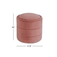 thumbnail image 4 of Otomana Storage HomePop redonda de terciopelo rosa rubor, 4 of 7