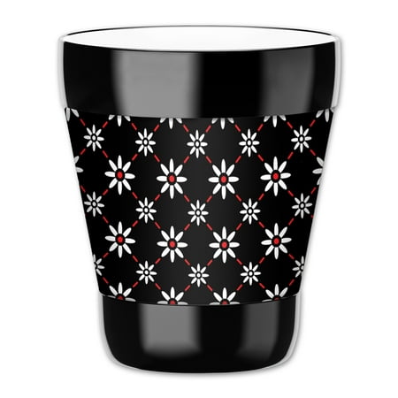 

Mugzie 12-Ounce Low Ball Tumbler Drink Cup with Removable Insulated Wetsuit Cover - White Daisies