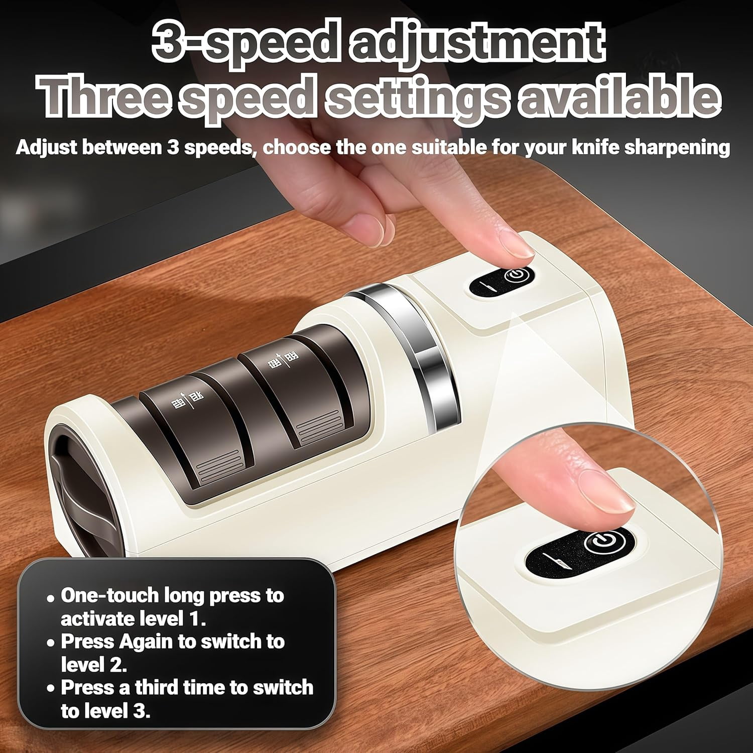 2026 New Automatic Kitchen Knife Sharpener – Cordless,USB Rechargeable Automatic 3-Stage Kitchen Knife Sharpener with Strong Suction Base,for Most Straight-Edge Kitchen Knives
