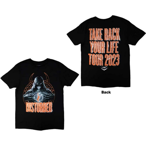 Disturbed Unisex T-Shirt: European Tour '23 Take Back (Back Print & Ex-Tour) (Small)