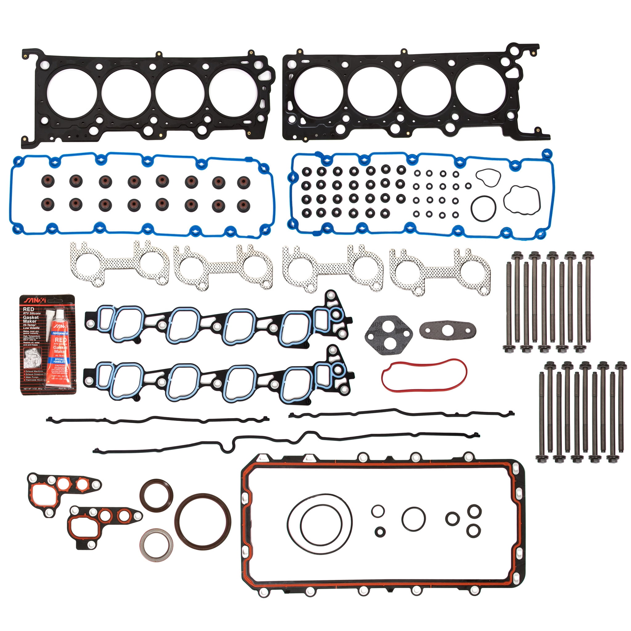 Evergreen FSHB821207 Full Gasket Set Head Bolts Fit Ford E150 E250 E350 E450 Super Duty 5.4L