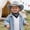 A18--Light Gray, variant on Classic Western Cowboy Hat Hat Ethnic Tibetan Hat For Boys And Girls With Upturned Brim 3-8 Years