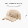 thumbnail image 5 of Fluffy Baseball Cap Wide Brim Design Solid Color UV Proof Sun Thick Plush Peaked Hat Women Cap Black M, 5 of 8