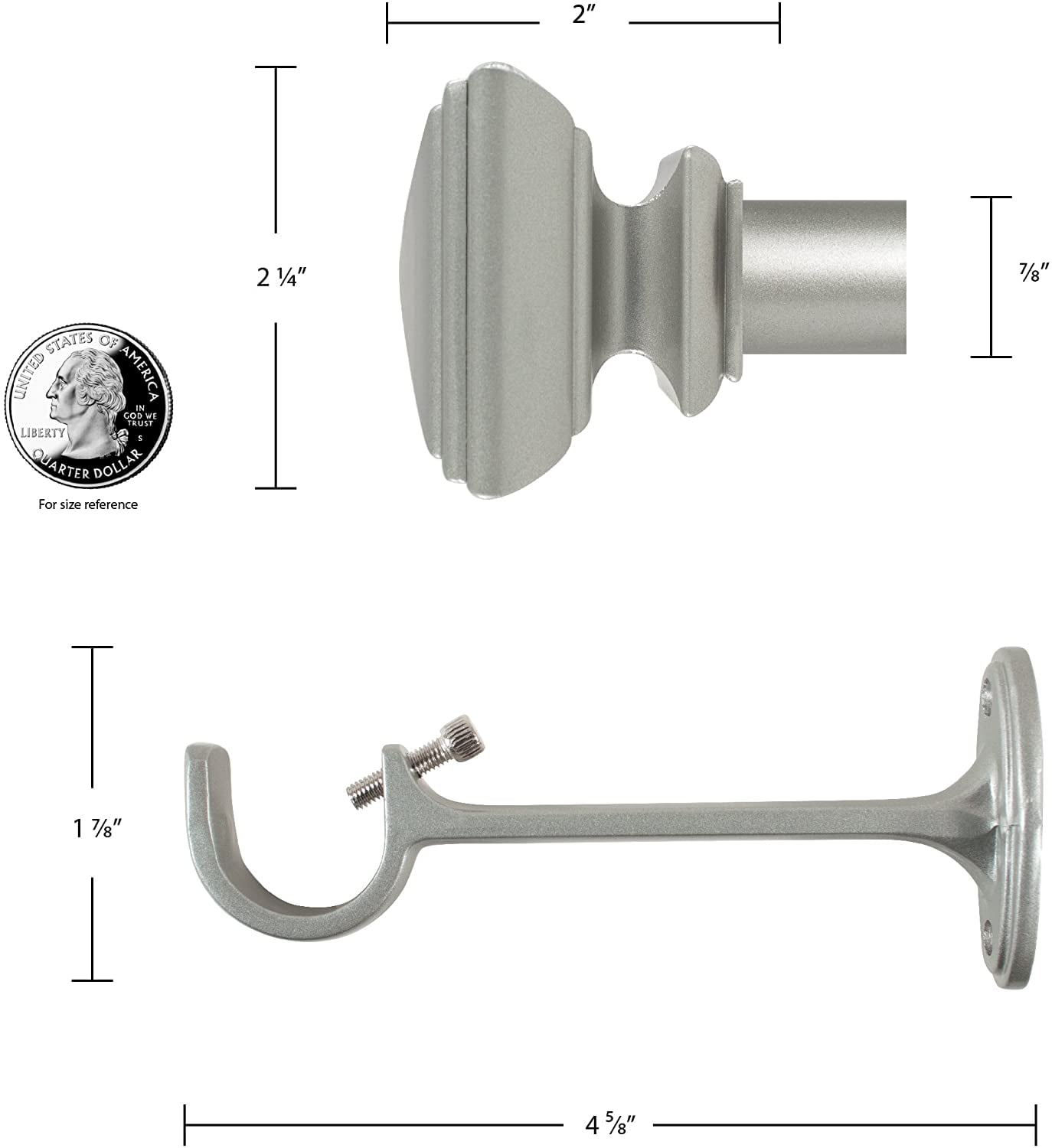 Decopolitan 7/8" Diameter Square Adjustable Curtain Rod Set