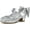 Silver Glitter Silk, variant on Bocca Girls Party Dress Shoes Red Mary Jane Wedding Princess Shoes With Bow 11M