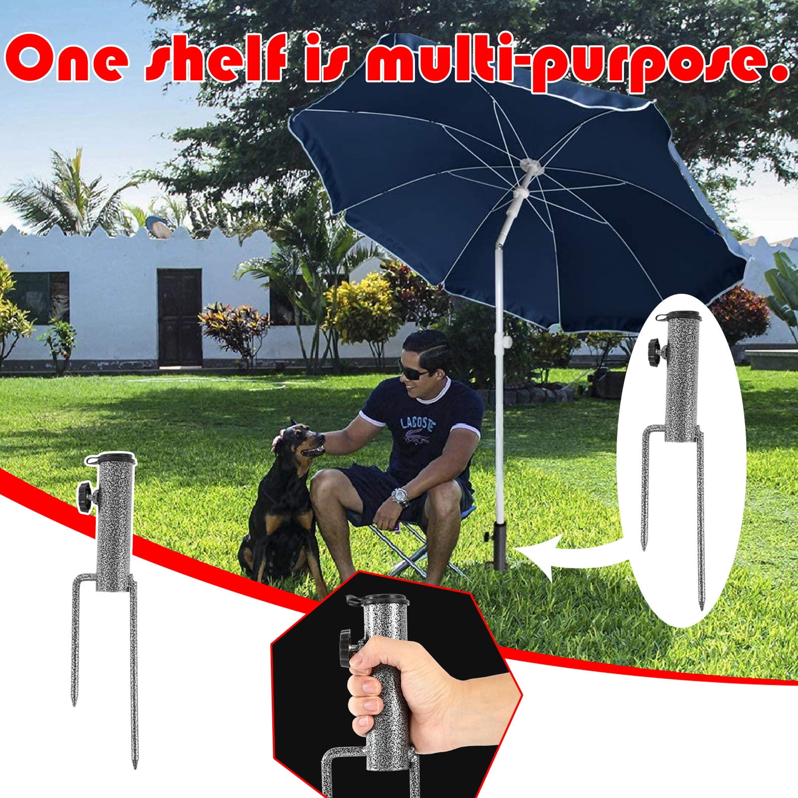 Laundry Mate Ground Spike Screw In Base Rotary Clothes Washing Line Parasol 