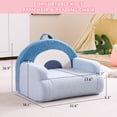thumbnail image 2 of Ktaxon Kids Sofa, Rainbow Shaped Back Toddler Couch, No Assembly Boneless Children Chairs for Indoor Home Rest Corner Teddy Velvet Blue, 2 of 8
