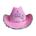 thumbnail image 2 of Sombrero de occidental con Tiara Balls Decorativo de Novedad Sombrero de vaquero para mujeres Adultos Adolescentes Vestirse Zulema Sombrero de vaquero, 2 of 8