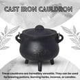 thumbnail image 6 of SOUL STICKS Reusable 6 Cast Iron Cauldron with Lid and Hanging Handle for Spell Casting, Smudging, Ritual & Blessings Pot Belly Witchcraft (Tree of Life), 6 of 7