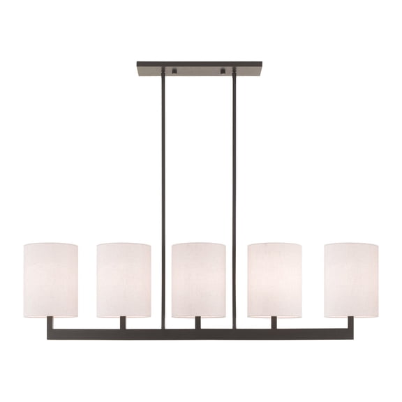 Livex Lighting Hayworth 5 Light Linear Chandelier in Bronze