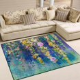 thumbnail image 2 of Coolnut Flower Watercolor Painting Area Rug, 4'x5' Pet & Child Friendly Carpet for Living Room Bedroom Dining Room,Indoor Outdoor Soft Rug Washable Non Slip Comfortable Area Rug, 2 of 6