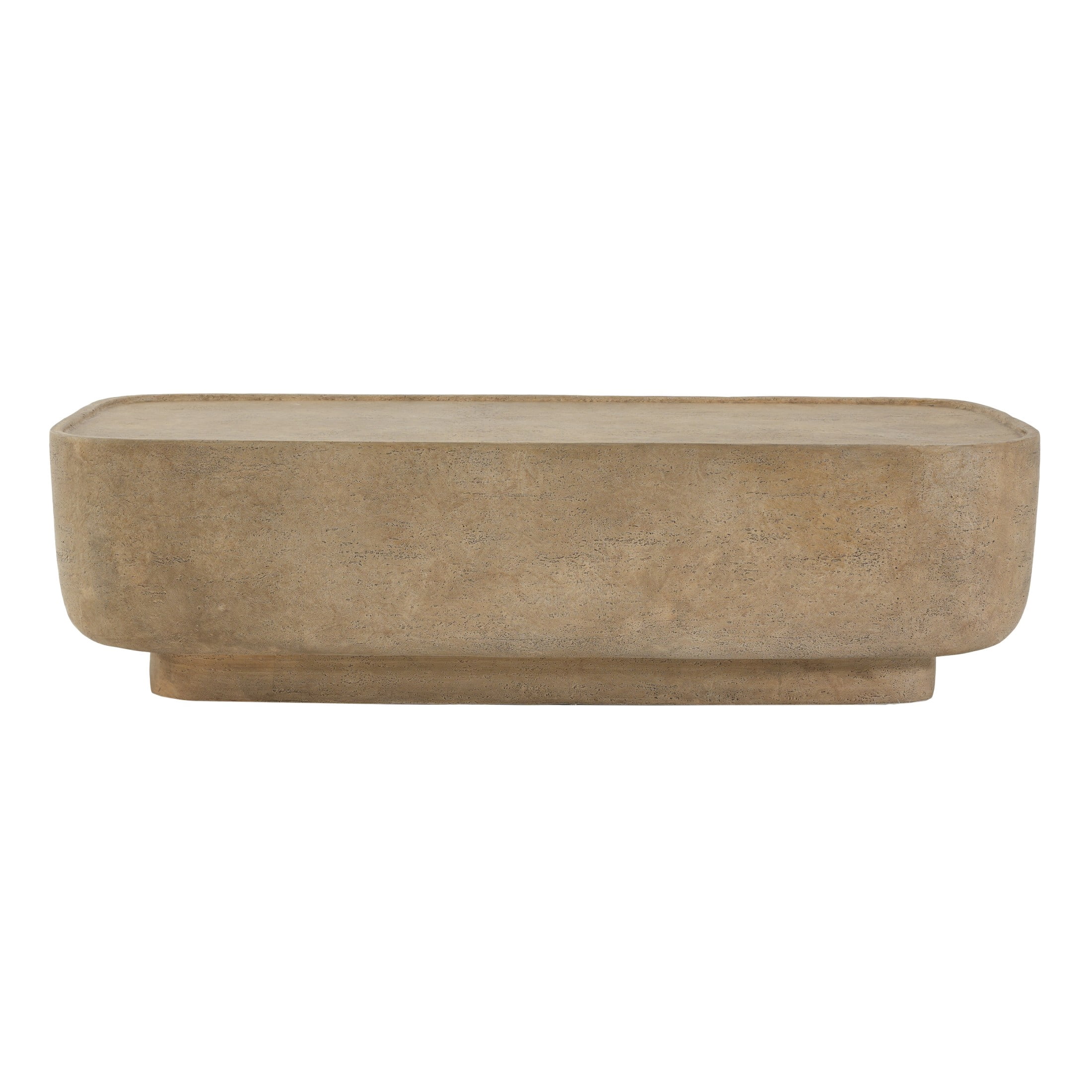 Christopher Knight Home Outdoor MGO Coffee Table, Modern Sculptural Stone Look Accent Table, Beige