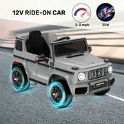 TOKTOO 12V Powered Ride on Toy Mercedes-Benz G63 Licensed for Kids, Electric Toddler Ride on Car w/Parent Remote Control, MP3, LED Headlight, Gift for Boys Girls Aged 2-4 Years, Gray