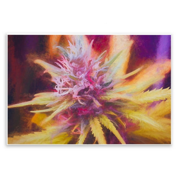 Stupell Industries Chalk Cannabis Flower Plants & Flowers Painting Unframed Art Print Wall Art, 15 x 10