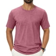 thumbnail image 2 of Satingcolo T Shirts for Man Short Sleeve Crew Neck T Shirts for Men Plain Tshirts Quick Dry Tee Casual Athletic Muscle Tshirt,Vermilion L, 2 of 5
