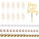 thumbnail image 3 of Decoración para pastel con bolas caqui Boho, decoración de pastel con bolas caqui, blanco y dorado con perlas, decoraciones de pastel para boda, suministros, 3 of 4
