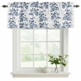 thumbnail image 2 of Blue Fruit Valances for Windows, Vintage Plant Nature Botanical Flower Floral Light Filtering Kitchen Curtains, Rod Pocket Window Valance Curtains for Living Room Bedroom, 42" W x 12" L, 2 Panels, 2 of 9