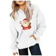 thumbnail image 3 of Girls Hoodies Santa Claus Print Christmas Sweatshirt For Boys Casual Long Sleeve Crewneck Pullover With Pocket White 11-12 Years, 3 of 4