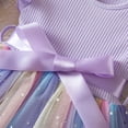 thumbnail image 4 of Girls Ruffle Sleeve Princess Dress Gradient Tulle Dress Satin Bow Waist Dress Birthday Party Pageant Dress Flowy A Line Silhouette Dress For Girls Purple 3Y, 4 of 4