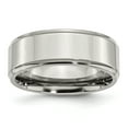 thumbnail image 1 of Stainless Steel Ridged Edge 8mm Polished Band Size 13.5, 1 of 3
