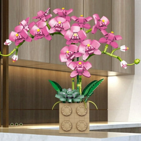 HUACA Rose bloc de construction fleur orchidée série bonsaï fille ...