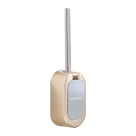 TureClos Wall Mounted Toilet Brush Bathroom Lavatory Stainless Steel Handle Brush with Holder Box, Gold