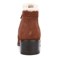 thumbnail image 3 of REACTION KENNETH COLE Womens Brown Dual Zippers Cushioned Fur Trim Salt Zip Cozy Round Toe Block Heel Zip-Up Leather Booties 11 M, 3 of 4