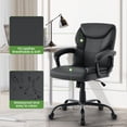 thumbnail image 5 of JONPONY Leather Office Chair, Big and Tall 400lbs Ergonomic Desk Chairs with Back Support, Executive Leather Chair with Wheels for Home Office, 360°Swivel Free, Black, 5 of 12