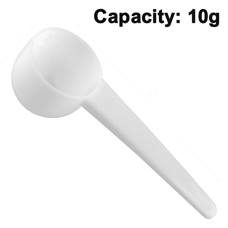 Teaspoon Measuring Spoons - Bulk Plastic Scoops for Coffee, Spice Jars -  Accurate Measure for Cooking and Baking - 10g